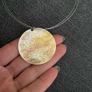Elegant mother of pearl Mandala Pendant Necklace
